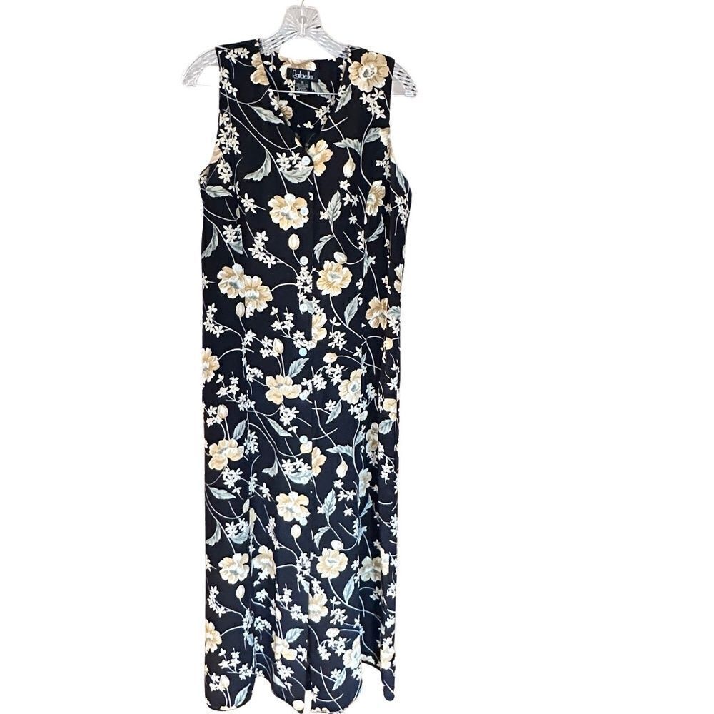 Rafaella Floral Sleeveless Flowy Lightweight Maxi Dress Size 10